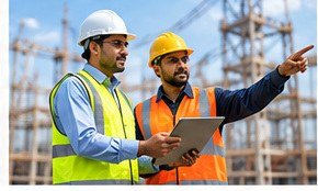 Industrial workers in safety workwear