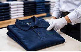 Folded apparel under quality inspection